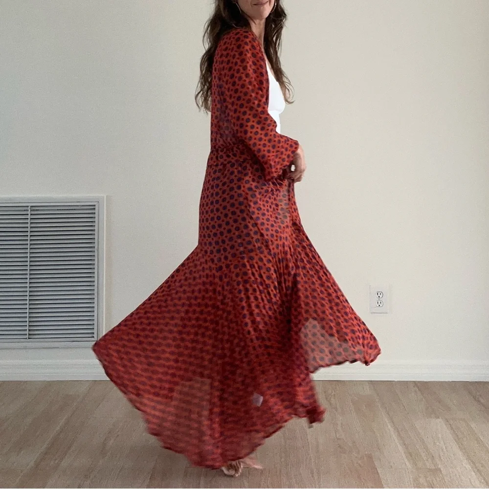 Free People Red and Blue Jacket Dress - Picture 4 of 7